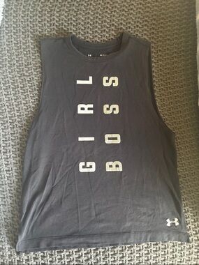 Under Armour Black Tank Top with White Logo